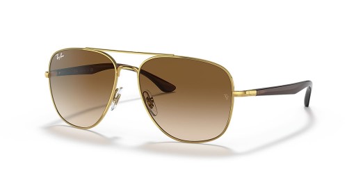 Ray-Ban RB3683 L (56 - 15) med Brune linser og Gull frame Solbriller
