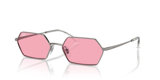 Ray-Ban RB3728 Yevi Bio-Basert XL (58 - 18) med Rosa linser og Sølv frame Solbriller