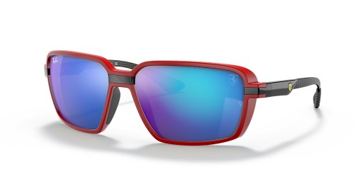 Ray-Ban RB8360M Scuderia Ferrari Samling XXL (62 - 15) med Blå linser og Red frame Solbriller