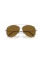Ray-Ban RBR0101S Aviator Omvendt XXL (62 - 11) med Brune linser og Sølv frame Solbriller
