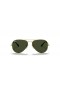 Ray-Ban RB3025 Aviator Havana Samling XL (58 - 14) med Grønne linser og Gull frame Solbriller