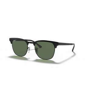 Ray-Ban RB3716 Clubmaster Metall L (51 - 21) med Grønne linser og Svart frame Solbriller