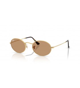 Ray-Ban RB3547 Metall Oval M (51 - 21) med Brune linser og Gull frame Solbriller