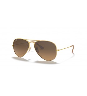 Ray-Ban RB3025 Aviator Gradient XL (58 - 14) med Brune linser og Gull frame Solbriller