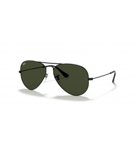 Ray-Ban RB3025 Aviator Classic XL (58 - 14) med Grønne linser og Svart frame Solbriller