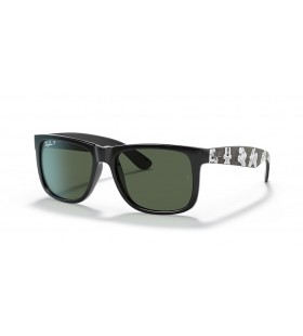 Ray-Ban RB4165 Justin Mikke A21 S (54 - 16) med GrÃ¸nne linser og Svart frame Solbriller