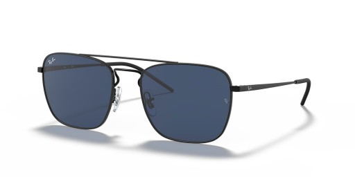 Okulary przeciwsłoneczne Ray-Ban RB3588 L (55-19) z niebieskimi soczewkami i czarnej oprawce
