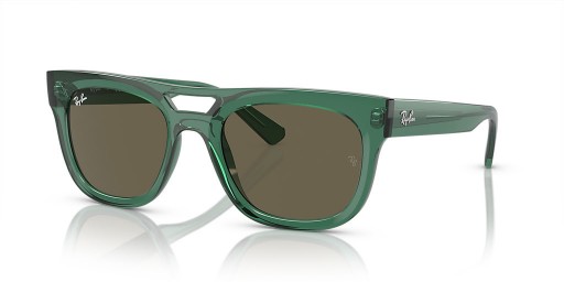 Okulary przeciwsłoneczne Ray-Ban RB4426 Phil Bio-Based L (54-21) z brązowymi soczewkami i zielonej oprawce