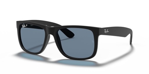 Okulary przeciwsłoneczne Ray-Ban RB4165 Justin Classic S (54-16) z niebieskimi soczewkami i czarnej oprawce