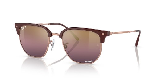 Okulary przeciwsłoneczne Ray-Ban RB4416 New Clubmaster XL (53-20) z czerwonymi soczewkami i czerwonej oprawce