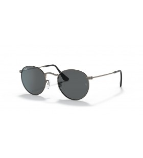 Okulary przeciwsÅ‚oneczne Ray-Ban RB3447 Round Metal Antiqued S (50-21) z szarymi soczewkami i srebrnej oprawce