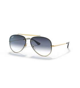 Okulary przeciwsÅ‚oneczne Ray-Ban RB3584N Blaze Aviator XL (61-13) z niebieskimi soczewkami i zÅ‚otej oprawce