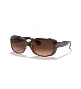 Okulary przeciwsłoneczne Ray-Ban RB4101 Jackie Ohh M (58-17) z różowymi soczewkami i черепаховой oprawce