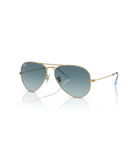 Okulary przeciwsÅ‚oneczne Ray-Ban RB3025 Aviator Gradient XL (58-14) z niebieskimi soczewkami i zÅ‚otej oprawce