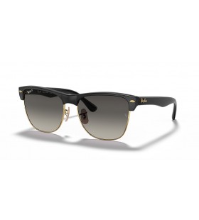 Okulary przeciwsłoneczne Ray-Ban RB4175 Clubmaster Oversize L (57-16) z szarymi soczewkami i czarnej oprawce