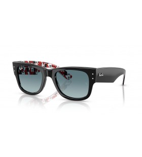 Okulary przeciwsÅ‚oneczne Ray-Ban RB0840S Mega Wayfarer Disney Mickey & Minnie Mouse w czÄ™Å›ciach M (51-21) z szarymi soczewkami i czarnej oprawce