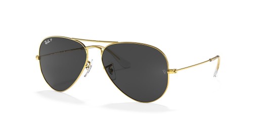 Ray-Ban Aviator rb3025-Classic XL (58 - 14) cu lentile Negre și ramă de Aur, ochelari de Soare
