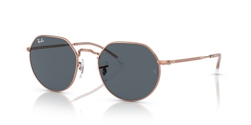 Ray-Ban RB3565 Jack Rose de Aur M (51 - 20), cu lentile Albastre și Roz cadru ochelari de Soare