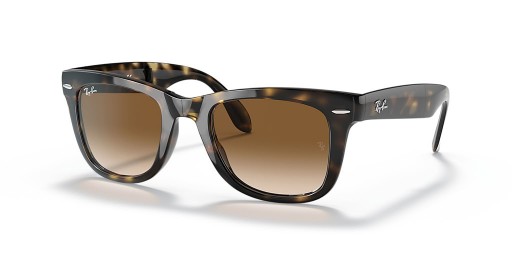 Ray-Ban RB4105 Wayfarer Folding Classic XL (54 - 20), cu lentile Maro și broasca Țestoasă, ochelari de Soare cadru