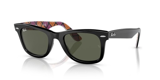 Ray-Ban RB2140 Original Wayfarer X Dia De Los Muertos XXL (54 - 18) cu lentile Verzi și Negre, ochelari de Soare cadru