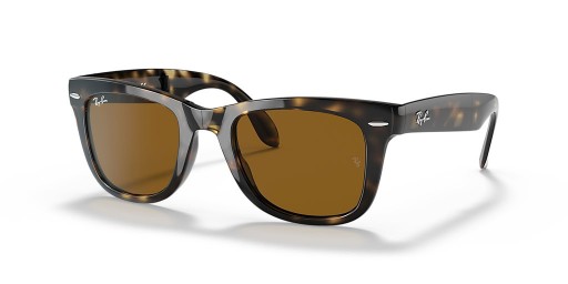 Ray-Ban RB4105 Wayfarer Folding Clasic L (50 - 22), cu lentile Maro și broasca Țestoasă, ochelari de Soare cadru