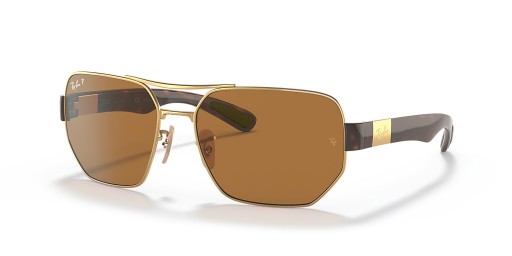 Ray-Ban RB3672 XL (60 - 17), cu lentile Maro și de Aur cadru ochelari de Soare
