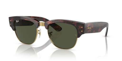 Ray-Ban RB0316S Mega Clubmaster XL (53 - 21), cu lentile Verzi și broasca Țestoasă, ochelari de Soare cadru