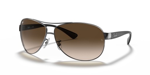 Ray-Ban RB3386 XXL (67 - 13), cu lentile Maro si rama de Argint ochelari de Soare