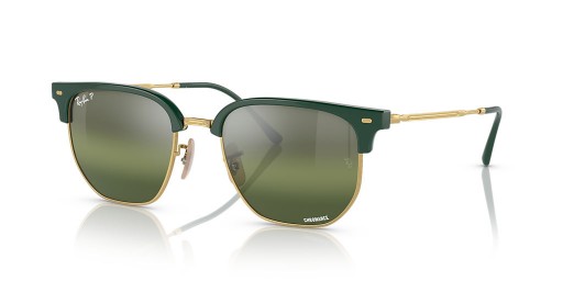 Ray-Ban RB4416F Noi Clubmaster XXL (55 - 20), cu lentile de Argint și Verde cadru ochelari de Soare