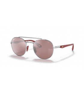 Ray-Ban RB3696M Scuderia Ferrari Collection S (51 - 20), cu lentile de Argint și Argint cadru ochelari de Soare