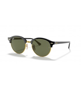 Ray-Ban RB4246 Clubround Clasic M (51 - 19), cu lentile Verzi și Negre, ochelari de Soare cadru