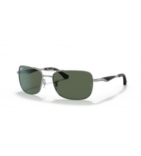 Ray-Ban RB3515 XXL (61 - 17) cu lentile Verzi și Argint cadru ochelari de Soare