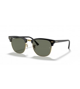 Ray-Ban RB3016F Clubmaster Classic XL (55 - 19), cu lentile Verzi și Negre, ochelari de Soare cadru