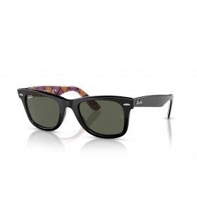 Ray-Ban RB2140 Original Wayfarer X Dia De Los Muertos XXL (54 - 18) cu lentile Verzi È™i Negre, ochelari de Soare cadru