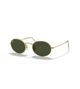 Ray-Ban RB3547 Ovale de Metal XL (54 - 21), cu lentile Verzi și ramă de Aur, ochelari de Soare