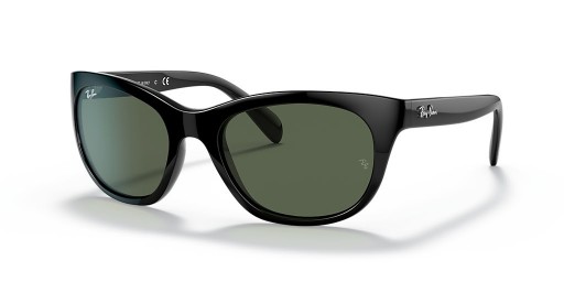 Ray-Ban RB4216 L (56 - 20) s Zelené šošovky a Čierny rám slnečné Okuliare