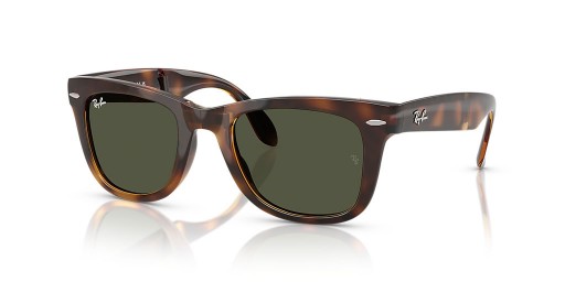 Ray-Ban RB4105 Pútnika Skladacie Classic L (50 - 22) s Zelené šošovky a Korytnačka rámom slnečné Okuliare