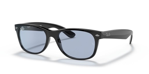 Ray-Ban RB2132F New Wayfarer Classic M (55 - 18 rokov), Modré šošovky a Čierny rám slnečné Okuliare
