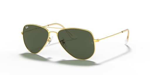 Ray-Ban RB3025 Letec Extra Malé XS (52 - 14) s Zelené šošovky a Zlato rámom slnečné Okuliare