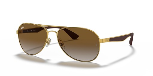Ray-Ban RB3549 XL (61 - 16) s Hnedé šošovky a Zlato rámom slnečné Okuliare