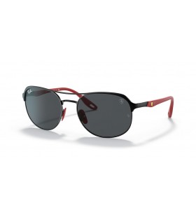 Ray-Ban RB3685M Scuderia Ferrari Kolekcia XL (58 - 19) s Šedé šošovky a Čierny rám slnečné Okuliare