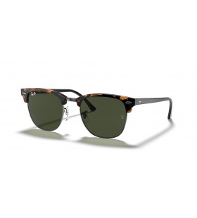 Ray-Ban RB3016 Clubmaster Fleck L (51 - 21) s ZelenÃ© Å¡oÅ¡ovky a ÄŒierny rÃ¡m slneÄnÃ© Okuliare