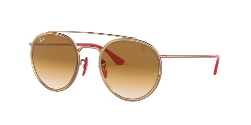 Ray-Ban RB3647M Scuderia Ferrari Collection M(51-22 일)으로 브라운 렌즈 및 프레임 구리 선글라스