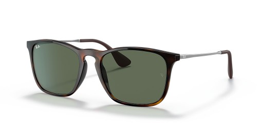 Ray-Ban RB4187 크리스 M(54-18 일)녹색 렌즈와 거북이는 프레임 선글라스