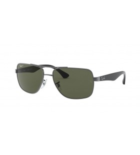 Ray-Ban RB3483L(60-16 일)녹색 렌즈와 은색 구조 색안경