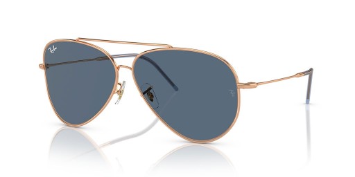 Sunčane naočale Ray-Ban RBR0101S Aviator Reverse XXL (62-11) s plavim staklima i ruža okvir