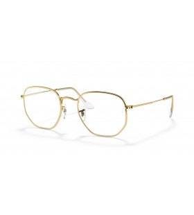 Sunčane naočale Ray-Ban RB3548 Hexagonal Blue-Light Clear M (51-21) sa prozirnim staklima i zlatni okvir