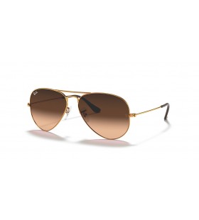 Sunčane naočale Ray-Ban RB3025 Aviator Gradient M (55-14) s ružičastim staklima i bež okvir