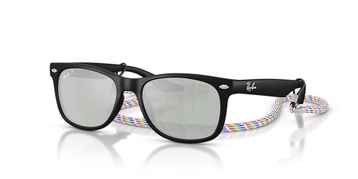 Ray-Ban RB9052S New Wayfarer Barn Sommaren Kapsel S (47 - 15) med Gröna linser och Svart ram Solglasögon