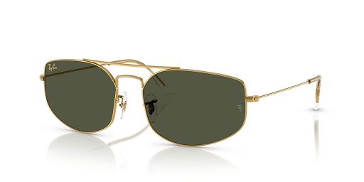 Ray-Ban RB3845 Explorer V XL (57 - 17) med Gröna linser och Guld ram Solglasögon